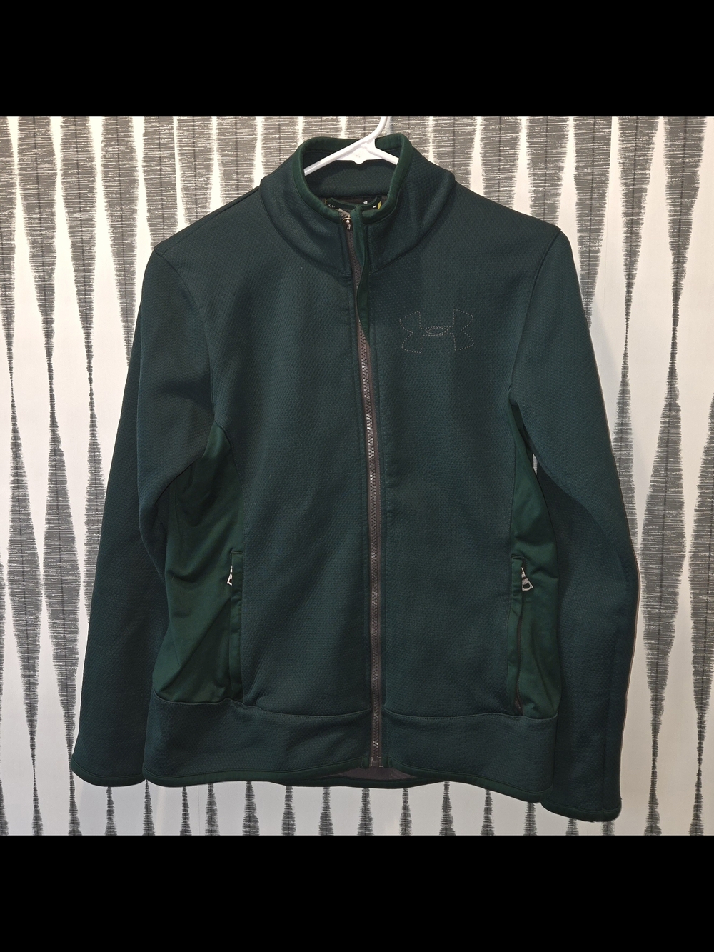Under Armour Dark Green Full-Zip Athletic Jacket Size Small